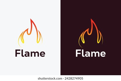 Minimalist Fire Flame logo design vector template. Modern colorful Fire Flame vector. Crest, ingle logo.