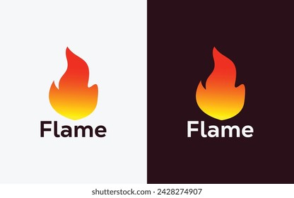 Minimalist Fire Flame logo design vector template. Modern colorful Fire Flame vector. Crest, ingle logo.