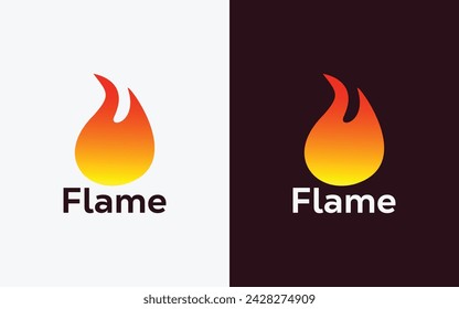 Minimalist Fire Flame logo design vector template. Modern colorful Fire Flame vector. Crest, ingle logo.