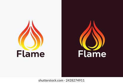 Minimalist Fire Flame logo design vector template. Modern colorful Fire Flame vector. Crest, ingle logo.