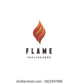 Minimalist fire, flame plumbing gas logo design vector 