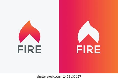 Logo minimalista del vector de la llama del fuego. Logotipo vectorial de la hoguera colorida moderna. logotipo colorido abstracto del fuego