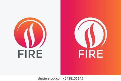Minimalist Fire flame vector logo. Modern colorful Bonfire vector logo. abstract colorful Fire logo