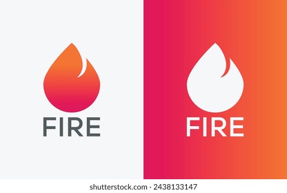 Minimalist Fire flame vector logo. Modern colorful Bonfire vector logo. abstract colorful Fire logo