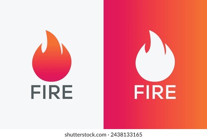 Minimalist Fire flame vector logo. Modern colorful Bonfire vector logo. abstract colorful Fire logo