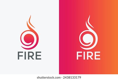 Minimalist Fire flame vector logo. Modern colorful Bonfire vector logo. abstract colorful Fire logo