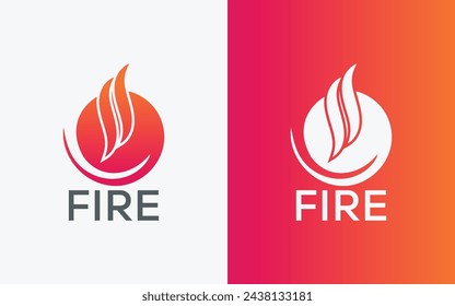 Minimalistisches Fire Flamme Vektor-Logo. Modernes buntes Bonfire Vektor-Logo. abstraktes buntes Fire-Logo
