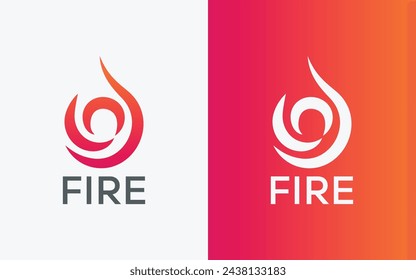 Logo minimalista del vector de la llama del fuego. Logotipo vectorial de la hoguera colorida moderna. logotipo colorido abstracto del fuego
