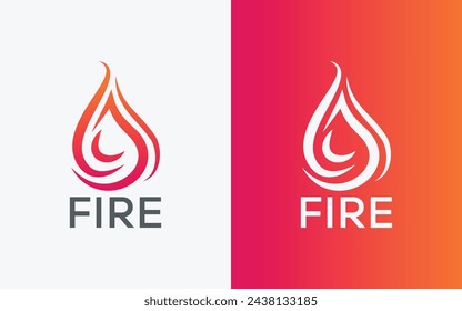 Minimalist Fire flame vector logo. Modern colorful Bonfire vector logo. abstract colorful Fire logo