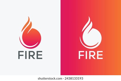 Logo minimalista del vector de la llama del fuego. Logotipo vectorial de la hoguera colorida moderna. logotipo colorido abstracto del fuego