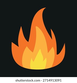 Minimalist Fire Logo Icon with Modern Flame Design