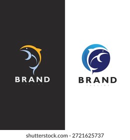 Minimalist Fish Icon Logo Vector Design for Fishing Business Brand Identity