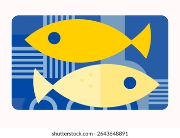 minimalist fish illustration – vintage style poster and banner