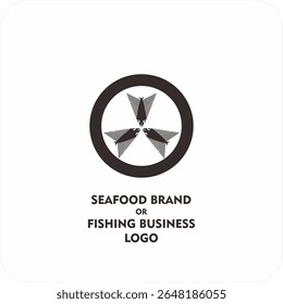 Minimalist Fish Logo Design – Simple Line Art for Seafood Brand or Fishing Business