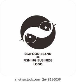 Minimalist Fish Logo Design – Simple Line Art for Seafood Brand or Fishing Business