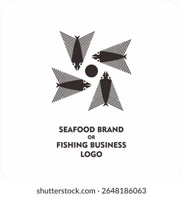 Minimalist Fish Logo Design – Simple Line Art for Seafood Brand or Fishing Business