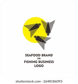 Diseño minimalista del logotipo del pescado: arte de línea simple para la marca de mariscos o el negocio de la pesca