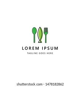 Minimalist fish logo design template