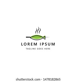 Minimalist fish logo design template