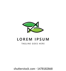Minimalist fish logo design template