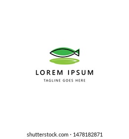 Minimalist fish logo design template