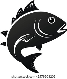 Minimalist Fish Silhouette Vector Illustration