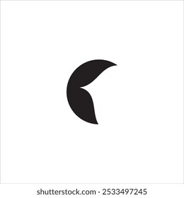 Minimalist fish tail design with black color and white background