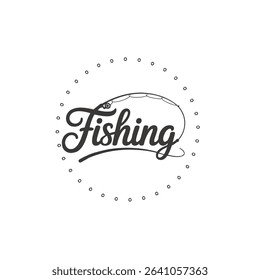 Minimalist Fishing Logo with Rod and Curved Line in Script Font
Black and White Fishing Typography Design with Rod and Silhouette
Fishing Logo with Rod as Letter and Curved Line Typography
