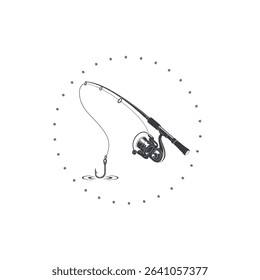 Minimalist Fishing Logo with Rod and Curved Line in Script Font
Black and White Fishing Typography Design with Rod and Silhouette
Fishing Logo with Rod as Letter and Curved Line Typography
