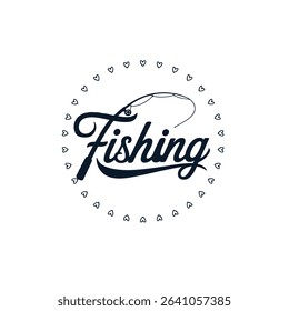 Minimalist Fishing Logo with Rod and Curved Line in Script Font
Black and White Fishing Typography Design with Rod and Silhouette
Fishing Logo with Rod as Letter and Curved Line Typography

