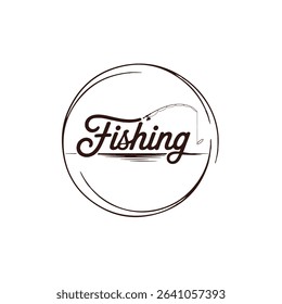 Minimalist Fishing Logo with Rod and Curved Line in Script Font
Black and White Fishing Typography Design with Rod and Silhouette
Fishing Logo with Rod as Letter and Curved Line Typography
