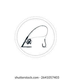 Minimalist Fishing Logo with Rod and Curved Line in Script Font
Black and White Fishing Typography Design with Rod and Silhouette
Fishing Logo with Rod as Letter and Curved Line Typography
