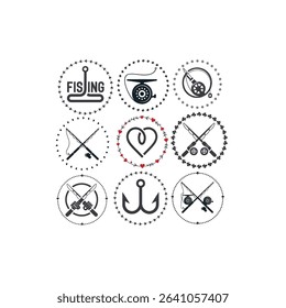 Minimalist Fishing Logo with Rod and Curved Line in Script Font
Black and White Fishing Typography Design with Rod and Silhouette
Fishing Logo with Rod as Letter and Curved Line Typography
