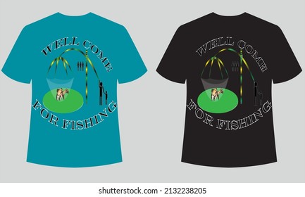 minimalist fishing t shirt design 