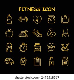 MINIMALIST FITNESS HEALTH ICON SET 