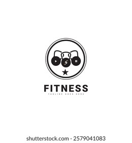 Minimalist fitness logo design. Modern and simple fitness, gym, workout and personal trainer logo concept for business design