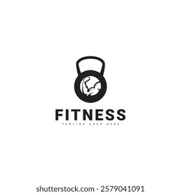 Minimalist fitness logo design. Modern and simple fitness, gym, workout and personal trainer logo concept for business design