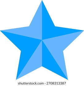 A minimalist five pointed star icon in bright light blue tones featuring a clean simple geometric shape ideal for modern graphics decoration celebration themes digital design projects and creative 