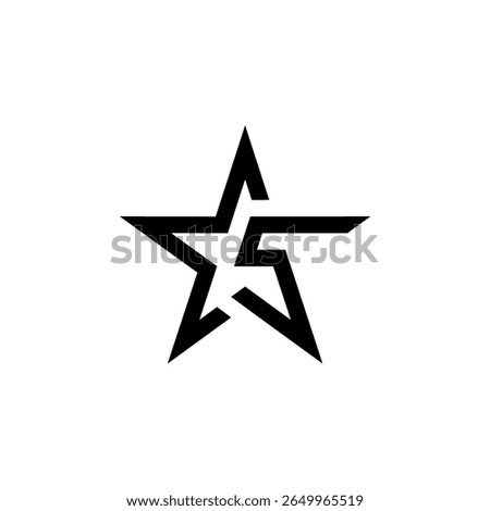minimalist five star logo design
