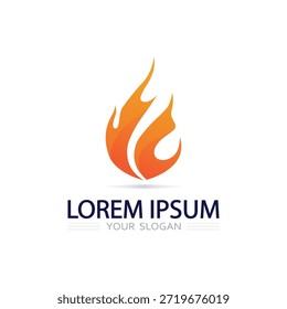 Logotipo minimalista del fuego de la llama que destaca el icono ardiente simple para la marca del Profesional