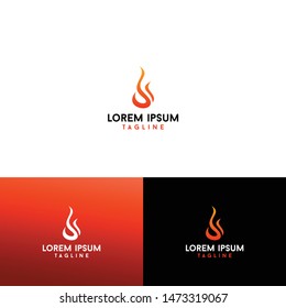 minimalist flame logo vector download