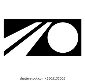 Minimalist Flash Drive Sun Rays Logo Tech Futurism