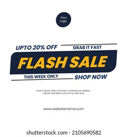 minimalist flash sale promotion advertising material Vector. Useful for ad, social media, brochure, email, flyer, leaflet, poster, web ad, ect.