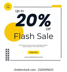 minimalist flash sale promotion advertising material Vector. Useful for ad, social media, brochure, email, flyer, leaflet, poster, web ad, ect.