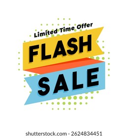 Minimalist Flash Sale promotion banner with ribbon