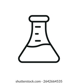 Ícone de frasco minimalista para ilustrações de matérias escolares.