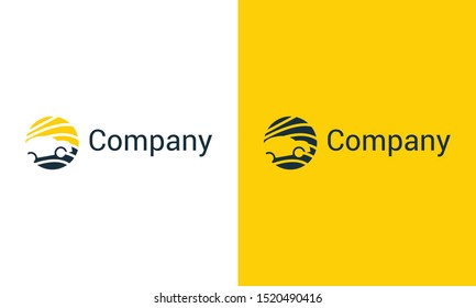 Minimalist flat abstract Car logo. This logo icon incorporate with round shape and car in the creative way. It will be suitable for car service or company.