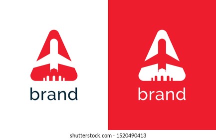 Minimalist flat air gate logo. This logo icon incorporate with air and gate in the creative way.