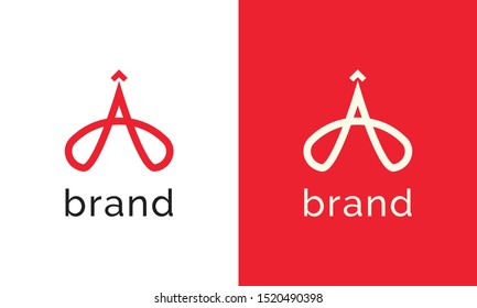 Minimalist flat Air logo. This logo icon incorporate with letter A and abstract jet in the creative way.