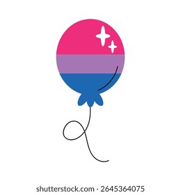 Minimalist Flat Balloon with Pride Colors